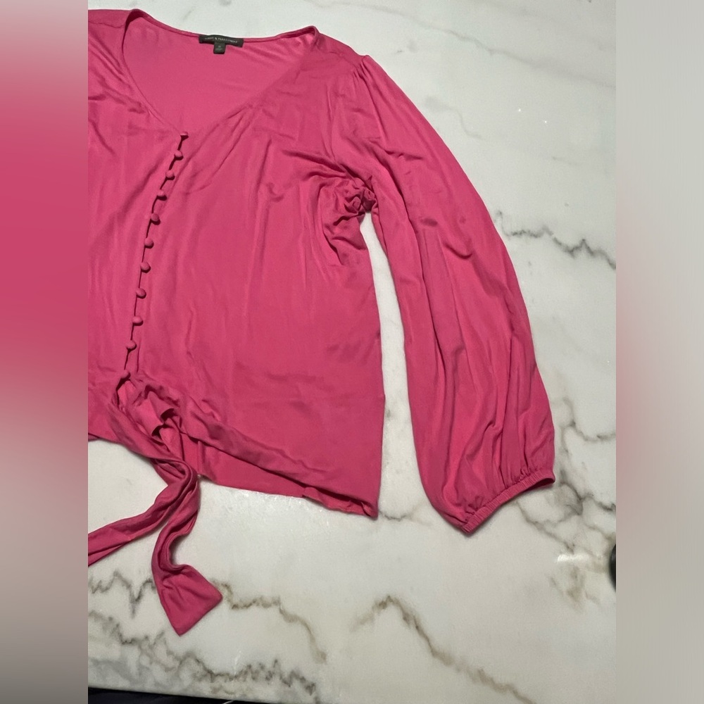 Plus size Kate and Mallory knit long sleeve tie front top - Picture 2 of 7